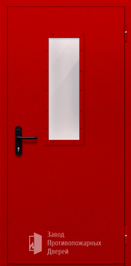 Фото двери «Однопольная со стеклом (красная)» в Щербинке
