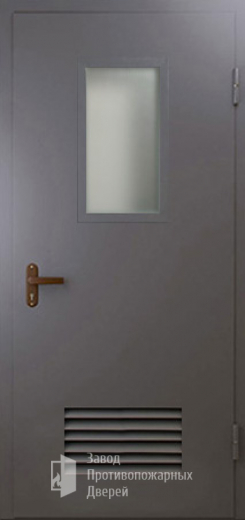Фото двери «Техническая дверь №5 со стеклом и решеткой» в Щербинке