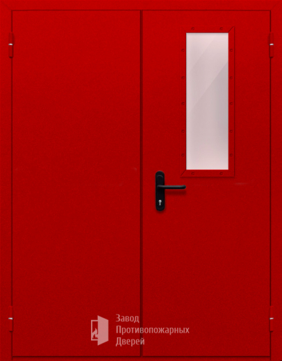 Фото двери «Двупольная со стеклом (красная)» в Щербинке