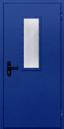 Фото двери «Однопольная со стеклом (синяя)» в Щербинке